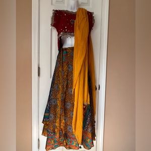 Multicolored Lehenga with Dupatta